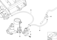 Вакуумная система управления AGR для BMW E46 320Cd M47N (схема запасных частей)