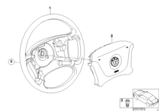 Рулевое колесо с НПБ Smart для BMW E39 530d M57 (схема запасных частей)