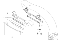 Многофункциональная панель Зд Вх для BMW E38 750iLP M73N (схема запасных частей)