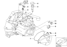 Детали коробки передач GS5-65BH для BMW R50 One 1.4i W10 (схема запасных частей)