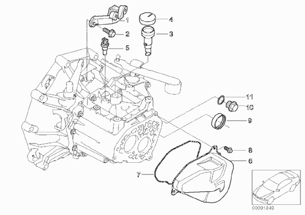 Детали коробки передач GS5-65BH для BMW R50 One 1.4i W10 (схема запчастей)