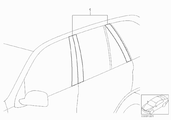 Exterior trim / grill для BMW E53 X5 4.8is N62 (схема запчастей)