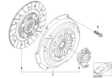 Нажимной диск/ведомый диск сцепления для BMW R50 One 1.4i W10 (схема запасных частей)