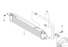 Масляный радиатор/трубопровод масл.рад. для BMW R52 Cooper W10 (схема запасных частей)