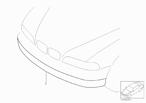 Бесцветный колпак противотуман. фары для BMW E92 320i N43 (схема запчастей)