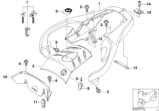 Поручень с креплением для багажа для BMW R13 F 650 GS Dakar 00 (0173,0183) 0 (схема запасных частей)