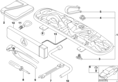 Бортовой инструмент/ящик для инструм. для BMW E46 328i M52 (схема запасных частей)