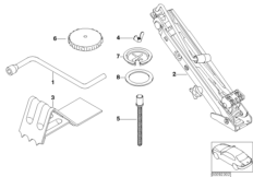 Бортовой инструмент/ домкрат для BMW E66 730Li M54 (схема запасных частей)