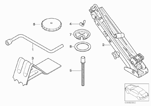 Бортовой инструмент/ домкрат для BMW G05 X5 30dX B57 (схема запчастей)