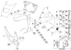 Детали обшивки - дополнит.элементы для MOTO C1N C1 (0191) 0 (схема запасных частей)