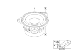 Детали Top-HiFi в панели приборов для BMW E65 730d M57N (схема запасных частей)