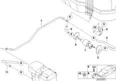 Система подачи топлива/насос/трубопровод для BMW E65 745i N62 (схема запасных частей)