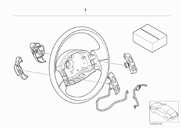 К-т доосн.многофункц. рулевым колесом для MINI R53 Cooper S W11 (схема запчастей)