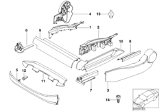 Сиденье Пд накладки сиденья для BMW E66 750Li N62N (схема запасных частей)