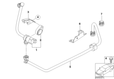 Клапан вентиляции топливного бака для BMW E66 735Li N62 (схема запасных частей)