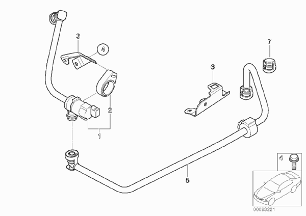 Клапан вентиляции топливного бака для BMW E66 735Li N62 (схема запчастей)