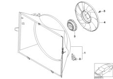 Кожух вентилятора/вентилятор для BMW E67 745LiS N62 (схема запасных частей)