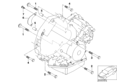 Крепление коробки передач для MINI R50 One 1.6i W10 (схема запасных частей)