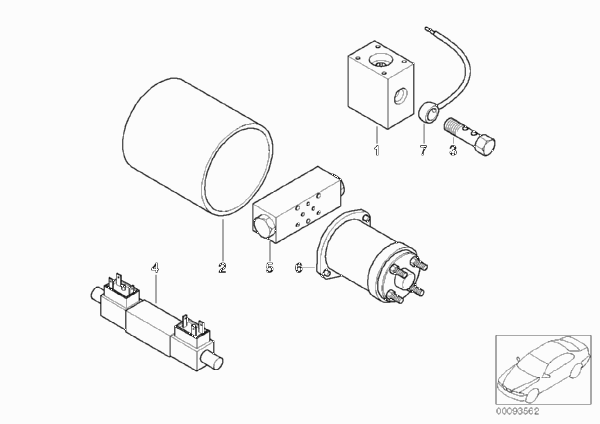 Детали авар.привода стеклоподъемника для BMW E38 750iLS M73N (схема запчастей)