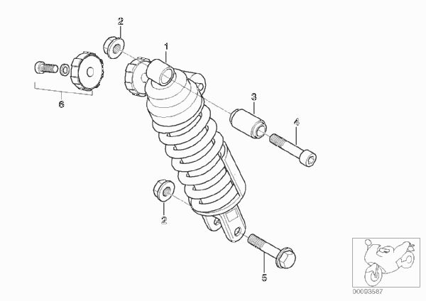 амортизационная стойка Зд для BMW 259S R 1100 S 98 (0422,0432) 0 (схема запчастей)