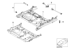 Сиденье Пд направляющая сиденья для BMW E65 730i N52 (схема запасных частей)