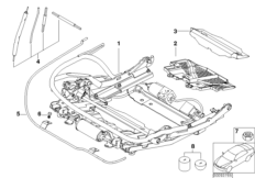 Каркас сиденья с электроприв. Зд для BMW E65 735i N62 (схема запасных частей)