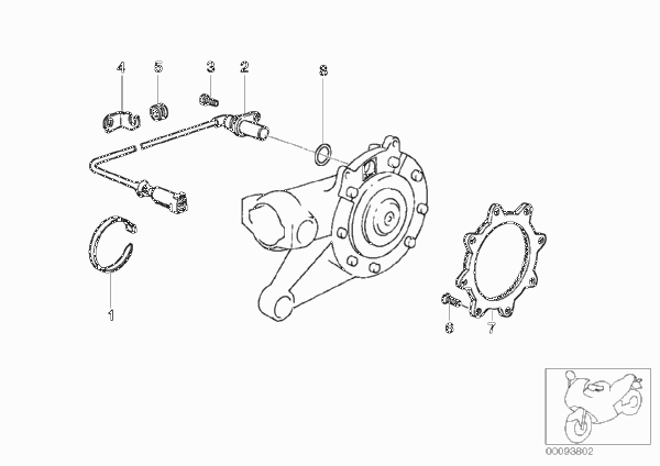 Датчик угл.скор.зад.колеса Integral ABS для BMW R22 R 1150 RS 01 (0447,0498) 0 (схема запчастей)