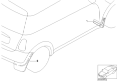 Брызговик для MINI R52 Cooper S W11 (схема запасных частей)