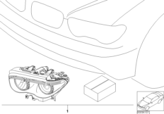 К-т доосн.биксеноновыми фарами для BMW E65 730d M57N (схема запасных частей)