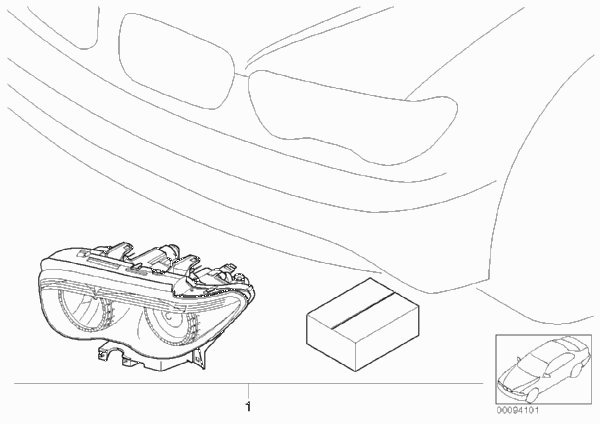 К-т доосн.биксеноновыми фарами для BMW E65 735i N62 (схема запчастей)