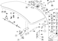 Багажная дверь/детали для BMW E52 Z8 S62 (схема запасных частей)