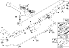 Топливопровод/насос дизельного топлива для BMW E46 318td M47N (схема запасных частей)