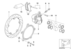 Тормозн.механизм колеса Пд Integral ABS для BMW K41 K 1200 GT 01 (0548,0558) 0 (схема запасных частей)