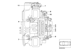 Сервопривод автом.сист.кондиционирования для BMW E66 750Li N62N (схема запасных частей)