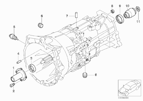 GS5-39DZ-Allrad Картер и доп.элементы для BMW E46 330xd M57 (схема запчастей)