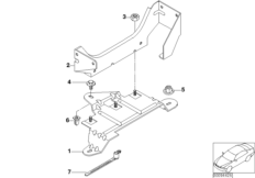 Элементы крепления CD-чейнджера для BMW E39 530d M57 (схема запасных частей)