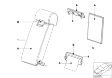 Индивид. м/ф подлокотник Alcantara для BMW E46 330d M57 (схема запасных частей)