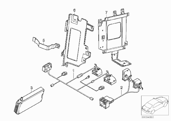Детали Apollo в багажном отделении для BMW E38 750iL M73N (схема запчастей)
