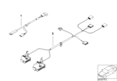 Комплект проводов среднего подлокотника для BMW E66 745Li N62 (схема запасных частей)