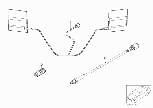 Детали Apollo для телефонной антенны для BMW E38 750iLS M73N (схема запчастей)