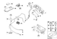 Клапанный блок и доп.дет./Dynamic Drive для BMW E65 760i N73 (схема запасных частей)