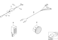 Детали устройства громкой связи Cordless для BMW E46 316ti N40 (схема запасных частей)