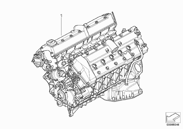 Силовой агрегат для BMW E67 760LiS N73 (схема запчастей)