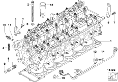 Головка блока цилиндров-доп.элементы для BMW E65 760i N73 (схема запасных частей)
