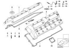 Крышка головки блока цилиндров для BMW E67 760LiS N73 (схема запасных частей)