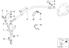 Главный тормозной цилиндр Зд для BMW R28 R 1150 R Rockster (0308,0318) 0 (схема запасных частей)