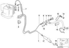 Трубопровод торм.сист.Integral ABS Зд для BMW R28 R 1150 R Rockster (0308,0318) 0 (схема запасных частей)