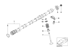 Распредвал управления выпускн.клапанами для BMW E66 760Li N73 (схема запасных частей)