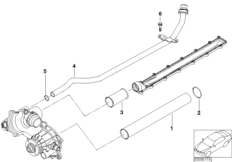 Трубопровод системы охлаждения для BMW E67 760LiS N73 (схема запасных частей)