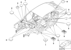 Пробки/заглушки для BMW E65 730d M57N (схема запасных частей)